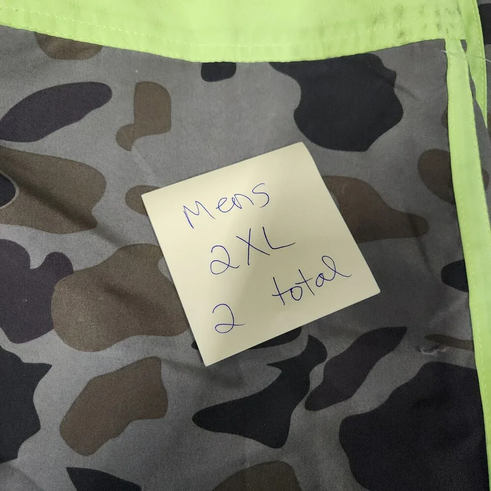 Castaways Mens Board Swim Trunks 2Xl 38 Camo Neon Yellow Polyester 140